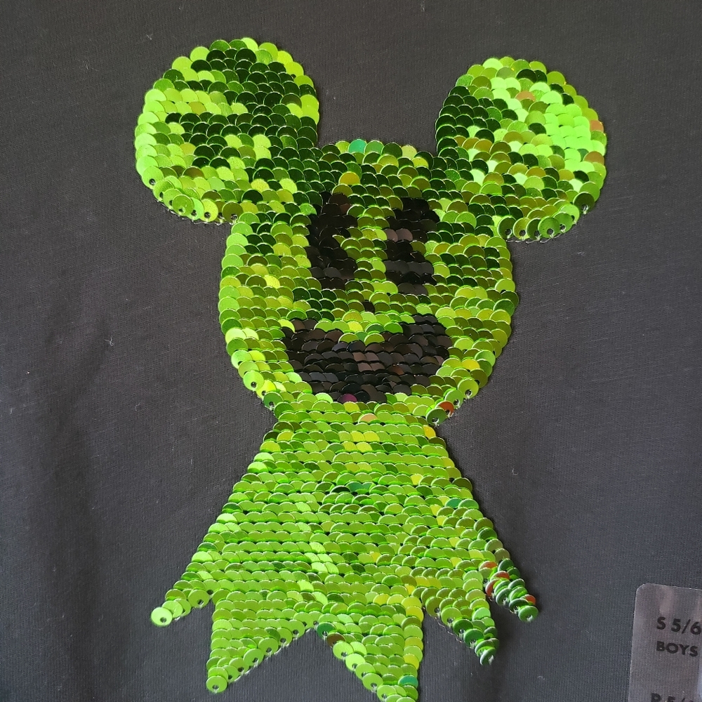 Disney Mickey Mouse shirt ghost Flip SEQUIN Halloween Long Sleeve 5/6 - Picture 4 of 11